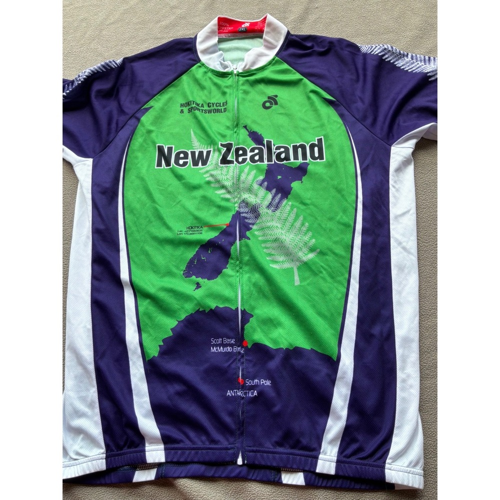 Gorpcore Mens Champion System New Zealand Cycling Jersey 2XL Green Purple